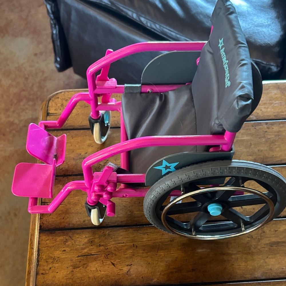American Girl Pink and Black Toy Wheelchair